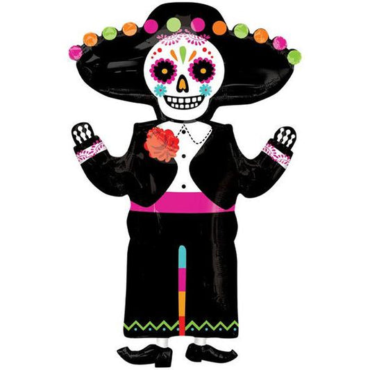 34" Day of The Dead Balloon, Sugar Skull Balloon, Halloween Balloon