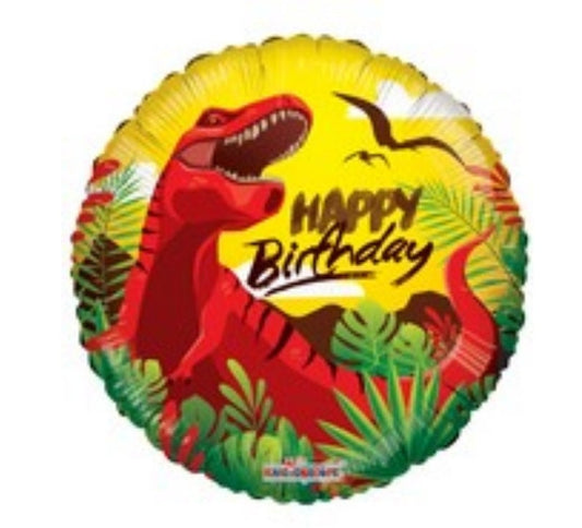 Dinosaur TRex Red Happy Birthday Day 18''