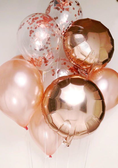 Rose Gold Balloons Rose Gold Balloon Bouquet Copper Balloons Confetti