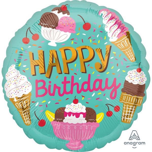 Happy Birthday Ice Cream Balloon
