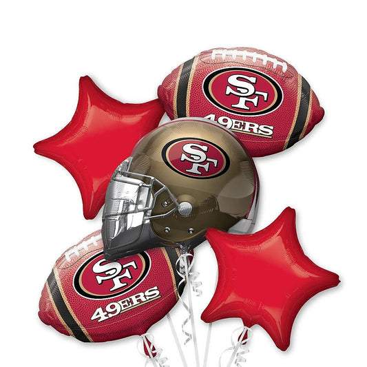 49ers Balloon Bouquet 5pc