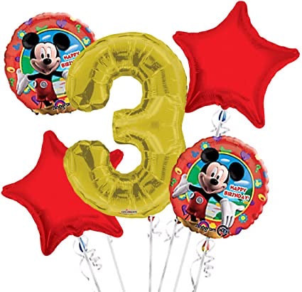 Mickey Mouse W/ Number Bouquet, 5pc
