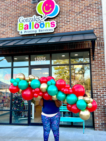 Christmas Traditional Style BALLOON GARLAND TO-GO (NO INSTALL)