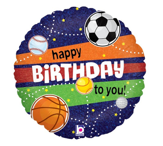 Sport Holographic Birthday 18” Balloon