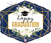 Graduation Geo Navy 30” Balloon*