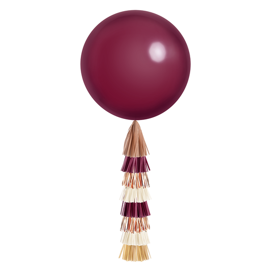 Giant Balloon with Tassels - Burgundy