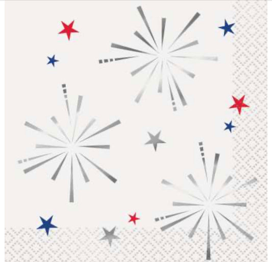 Fireworks Beverage Napkins 16ct