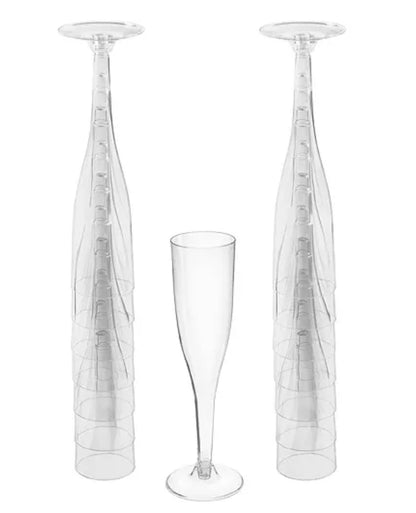 CLEAR Plastic Champagne Flutes, 5.5oz, 20ct