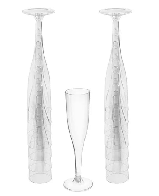CLEAR Plastic Champagne Flutes, 5.5oz, 20ct