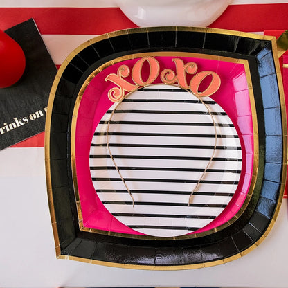 Black Stripe Dessert Plate Jolity