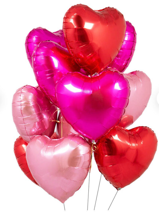 Dozen Mix Heart Mylars