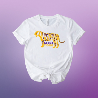 Geaux Tigers White Tee