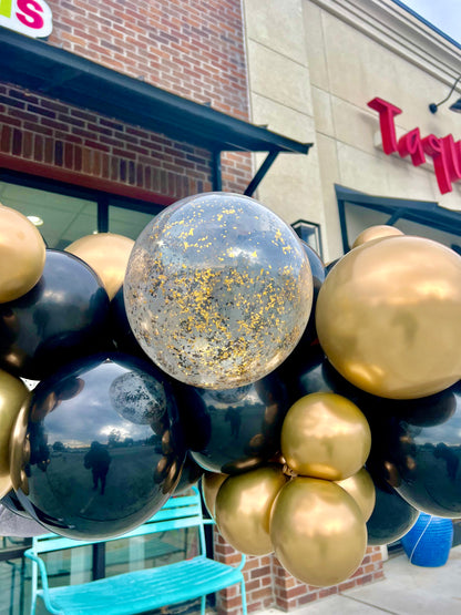 Black & Gold Tie BALLOON GARLAND(TO GO NO INSTALL)