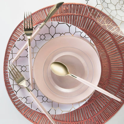 Blush • Gold Plastic Plates | 10 Pack