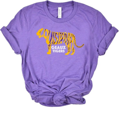 Geaux Tigers Heather Purple Tee
