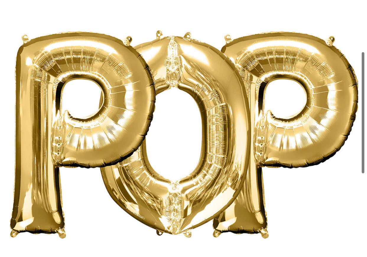 Gold Pop 34in Letter Balloon Kit 3pc