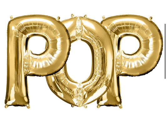 Gold Pop 34in Letter Balloon Kit 3pc