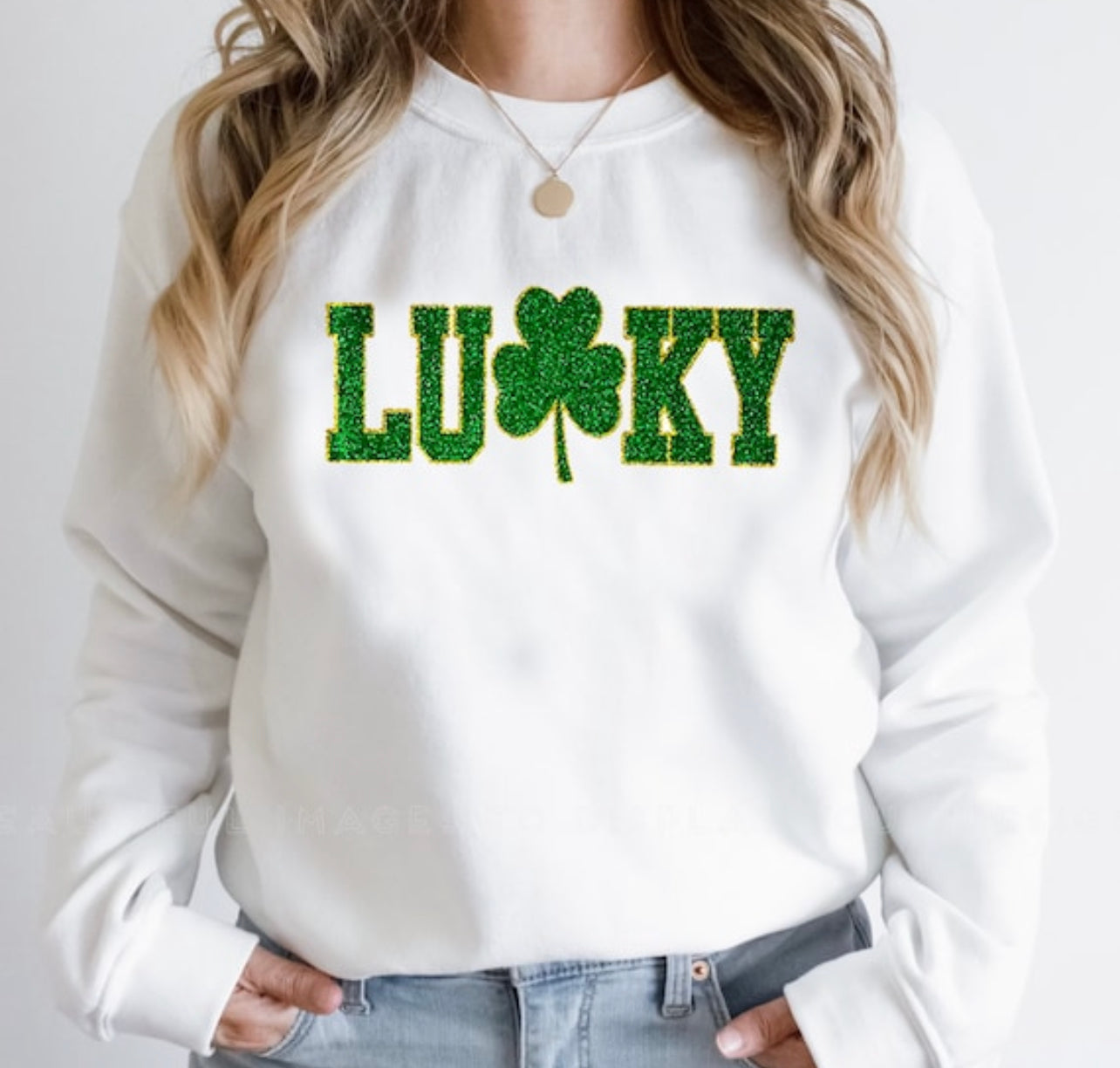 Glitter Clover Lucky Charm Shirt