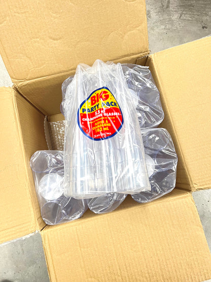 CLEAR Plastic Champagne Flutes, 5.5oz, 20ct