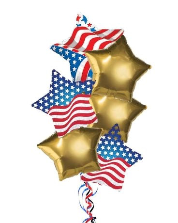 Stars & Stripes Gold Bouquet 6pc