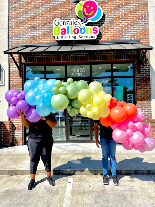 Retro Rainbow Block Balloon GARLAND TO-GO (NO INSTALL)