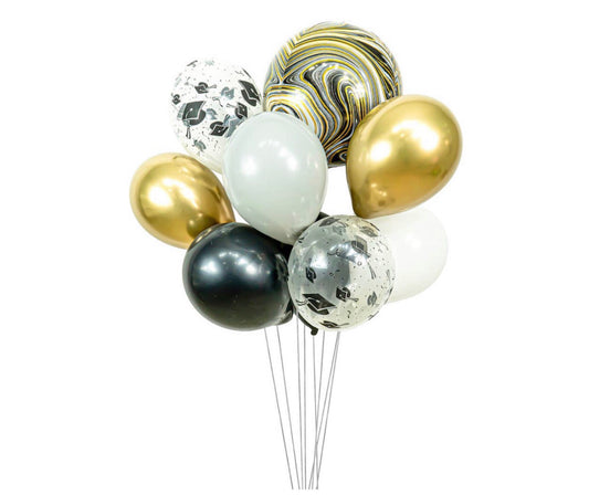 Gold Congrats Grad Hats Balloon Bouquet 6pc
