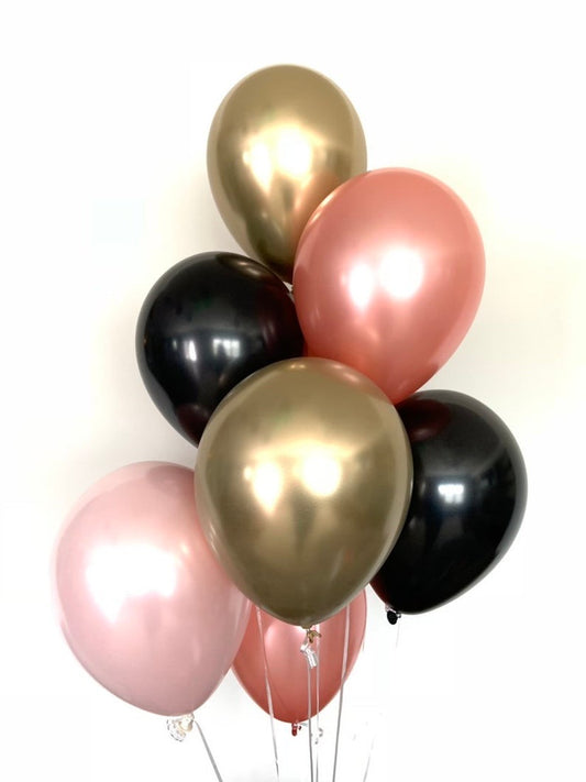 Standard Rose Gold & Black Shiny Bouquet