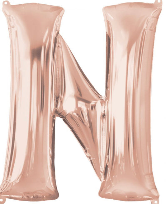 Letter N Rose Gold