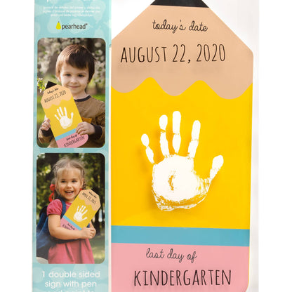 First or Last Day of School Reversible Pencil Handprint Sign
