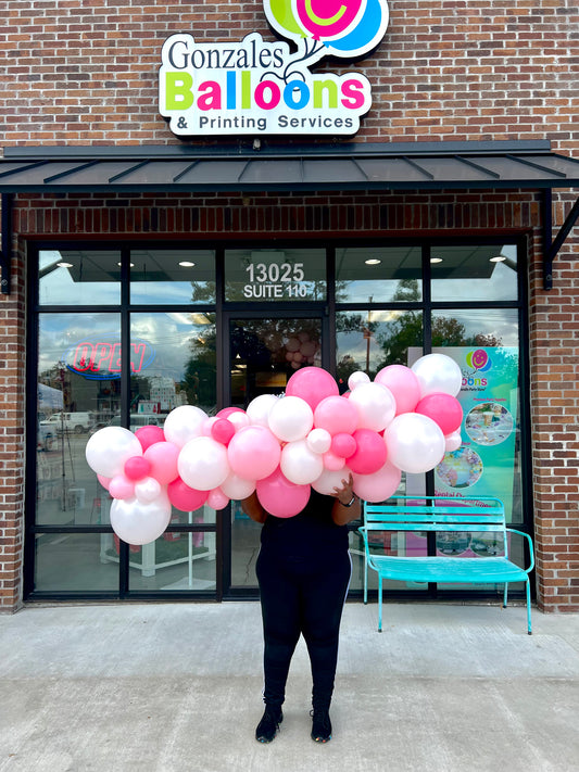 PINK & WHITE BALLOON GARLAND(TO GO NO INSTALL)