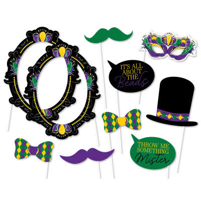 Mardi Gras Photo Booth Props 10ct