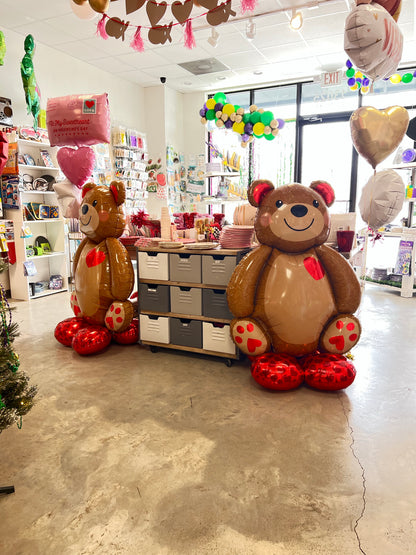 AirLoonz Cuddly Teddy Bear & Valentine's Day Hearts Balloon Kit, 13pc