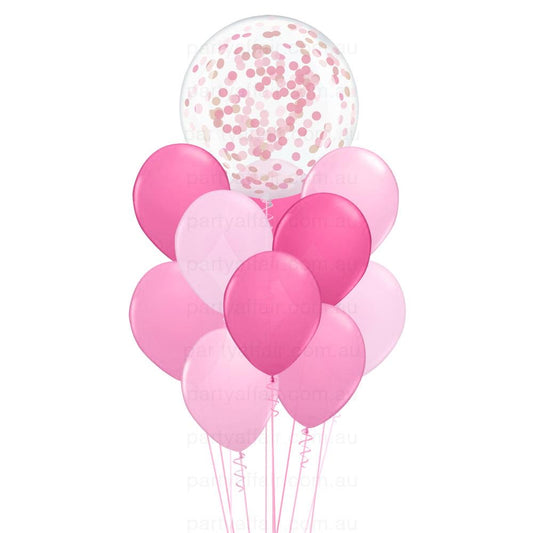 LOTS OF PINK CONFETTI MINI JUMBO BOUQUET, 13pc