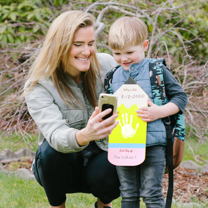 First or Last Day of School Reversible Pencil Handprint Sign