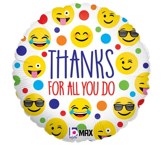 EMOJIS THANKS FOR ALL YOU DO BALLOON