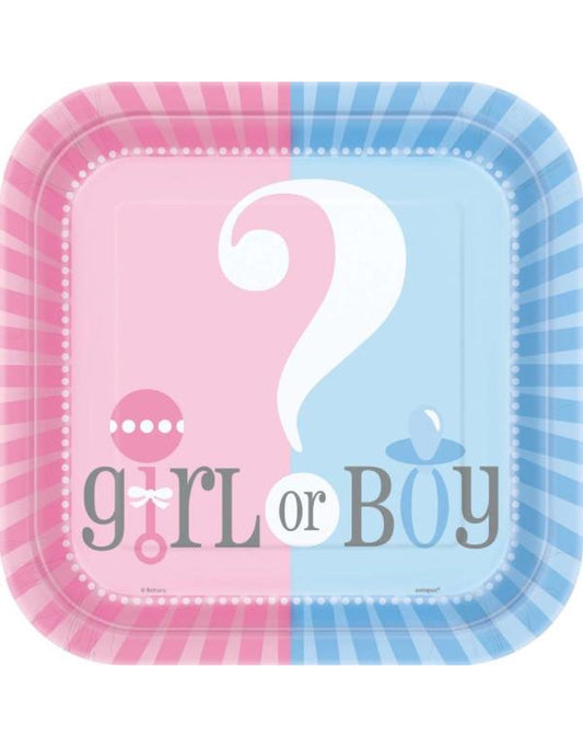 Gender Reveal Plates (Two Size Options)
