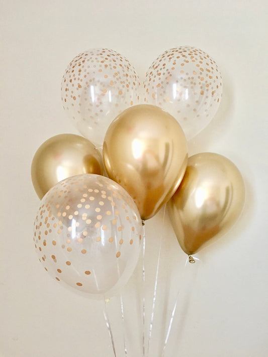 Gold & Gold Confetti 6pc Bouquet
