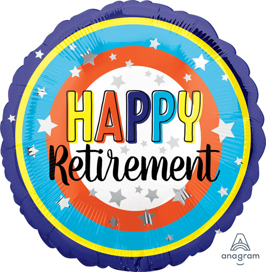 18" Happy Retirement Colorful Circles