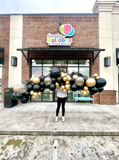 Black & Gold Tie BALLOON GARLAND(TO GO NO INSTALL)