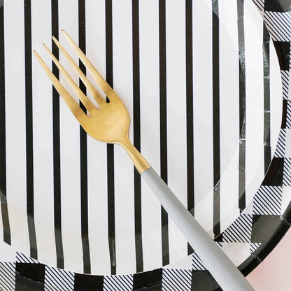 Black Stripe Dessert Plate Jolity