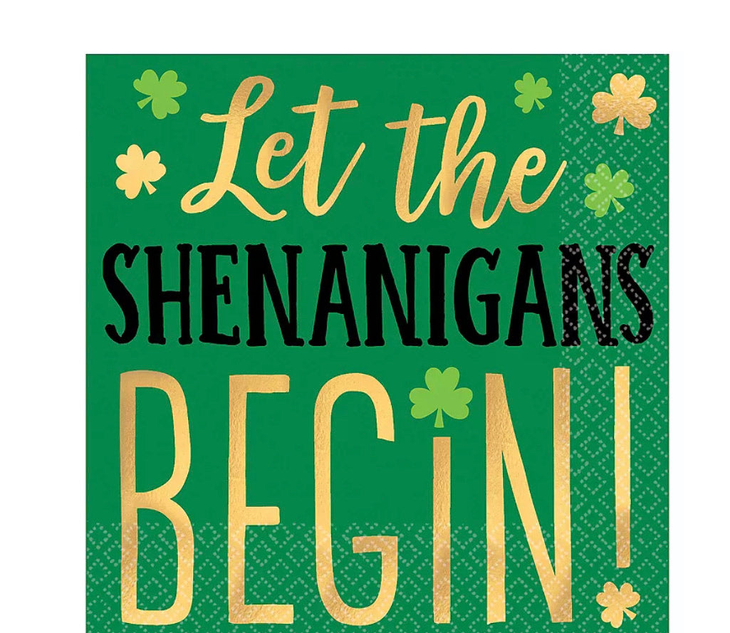 Shenanigans St. Patrick's Day Beverage Napkins 16ct