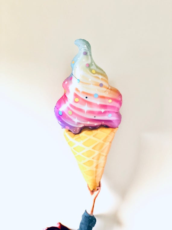 37 inch Rainbow Ice Cream Cone Balloon
