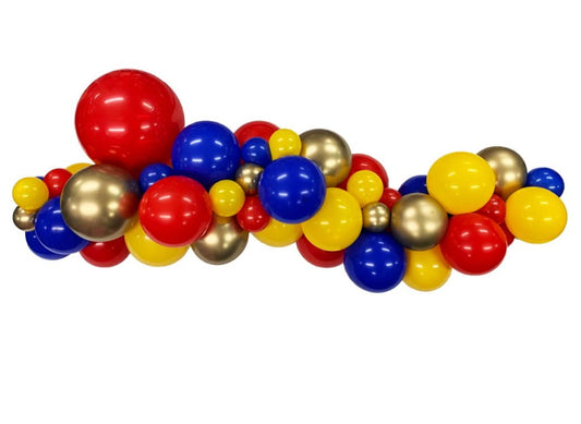 Superman Blue/Red/Gold BALLOON GARLAND(TO GO NO INSTALL)