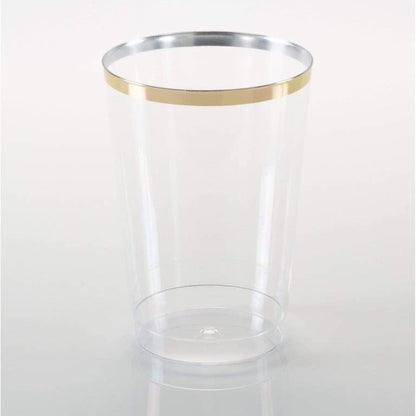Luxe 12oz Clear Plastic • Gold Plastic Cups | 20 Cups