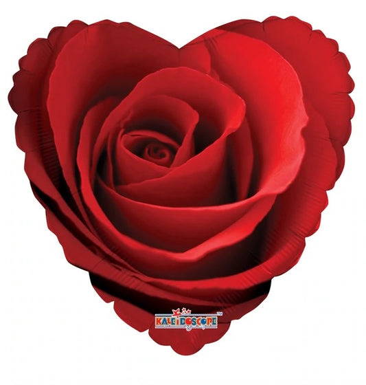 Heart Rose Mylar 18”