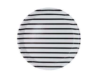 Black Stripe Dessert Plate Jolity
