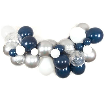 Formal Navy White & Silver BALLOON GARLAND(TO GO NO INSTALL)