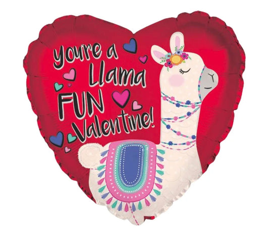 Llama Fun Valentine's Day 17” Balloon