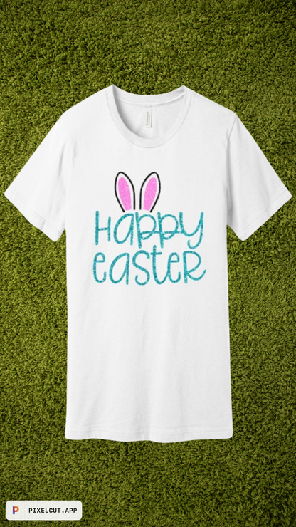 Happy Easter Glitter Bunny Shirt