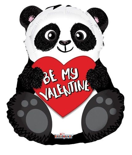 Be My Valentine Panda Bear Shape Foil Mylar 18” Balloon